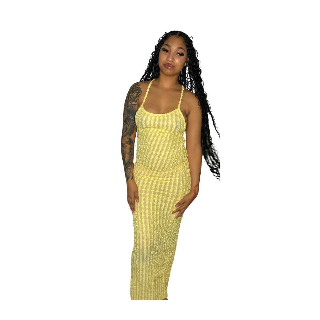 Sunrise Yellow "Scrunched" Dress