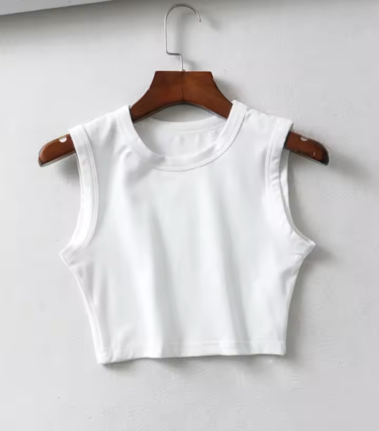 Casual Fitted Cropped Tee White