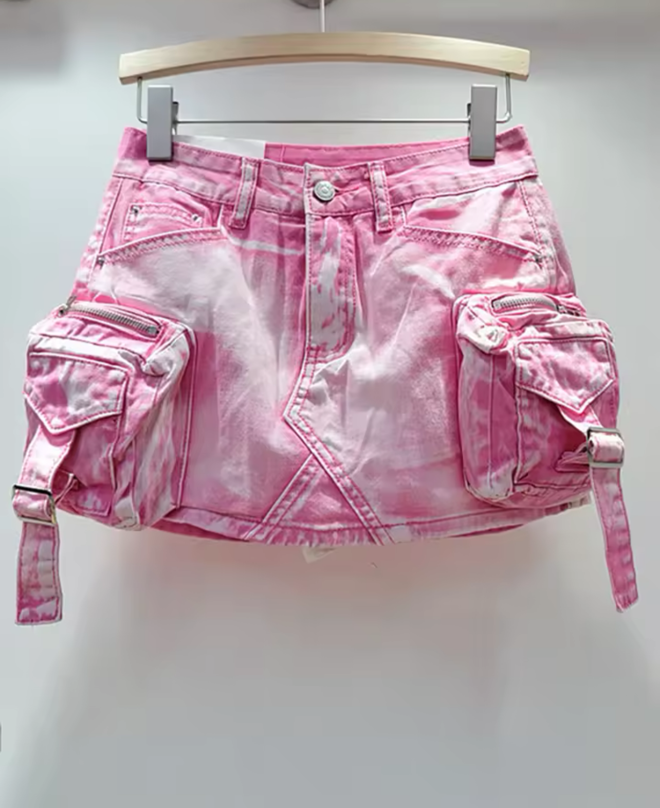 Mini Pink Denim Skirt